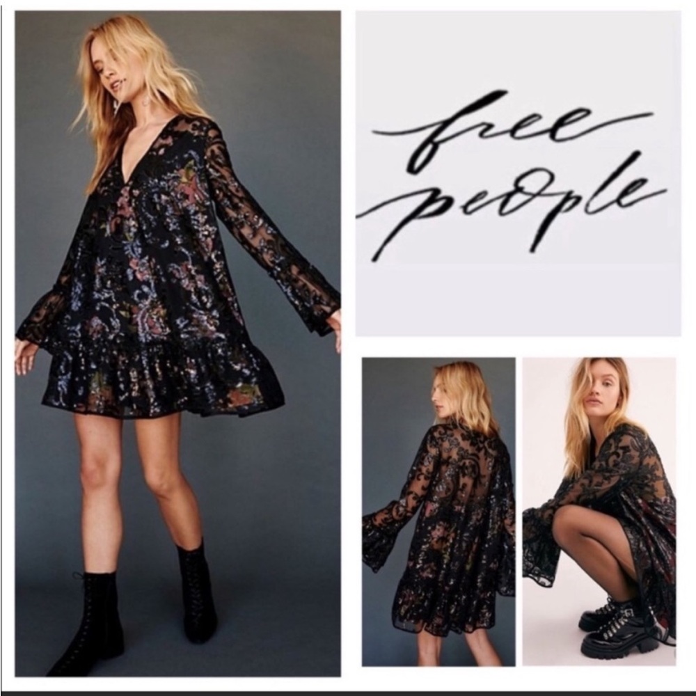 Free People Falling Flowers Special Occasion Mini Dress